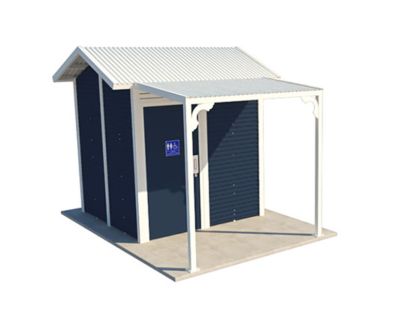 Burton 2 Standard Toilet Building with Deep Ocean and Surfmist colour scheme